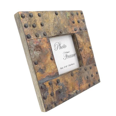 Træramme til fotos beklædt med metalplade - A-1106 - fotostørrelse 10x10cm