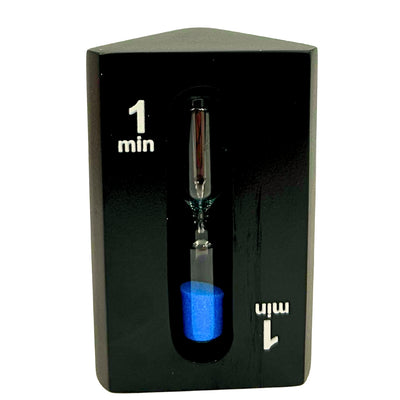 Timeglas 1-3-5 minutter tresidet sort - ideelt til brætspil - STW6