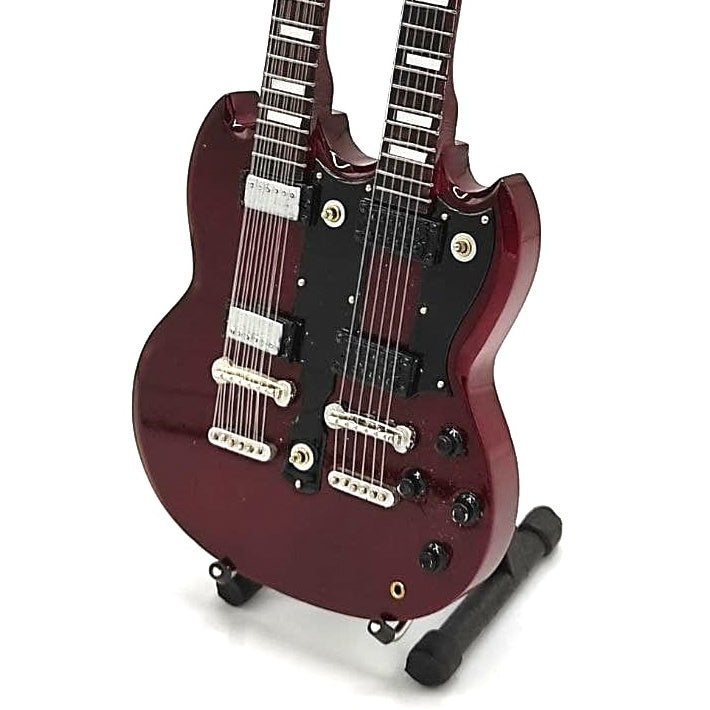 Mini-guitar i stil med Led Zeppelin - Jimmy Page - Double Neck MGT-2059