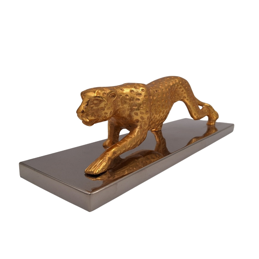 Elegant dekorativ figur Leopard Guld 42cm Glamour Loft Gave