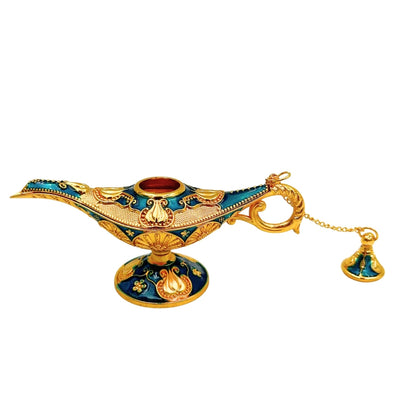 Dekorativ Alladin-lampe i metal, marineblå-guld 12cm - LAB12