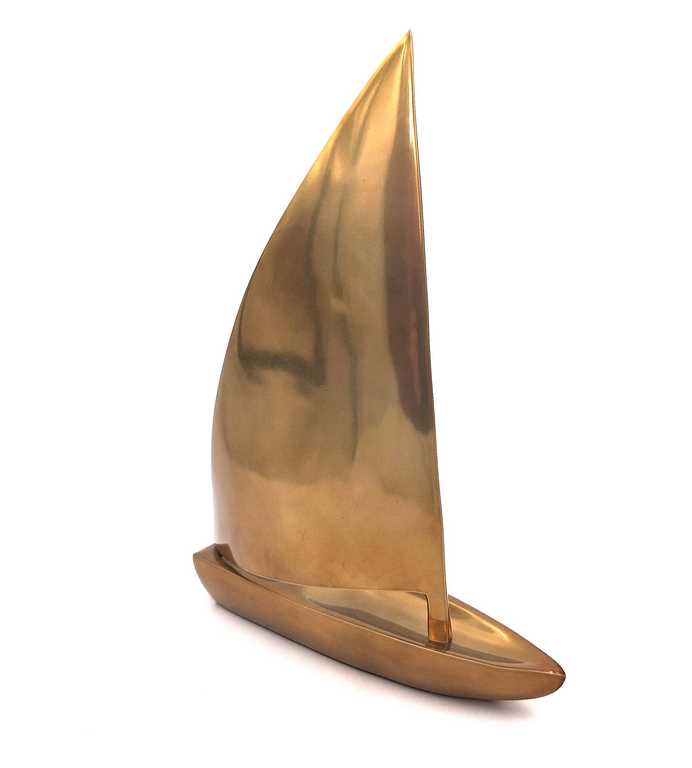 Stor sejlbåd - aluminium - 47x38 cm - N-3044