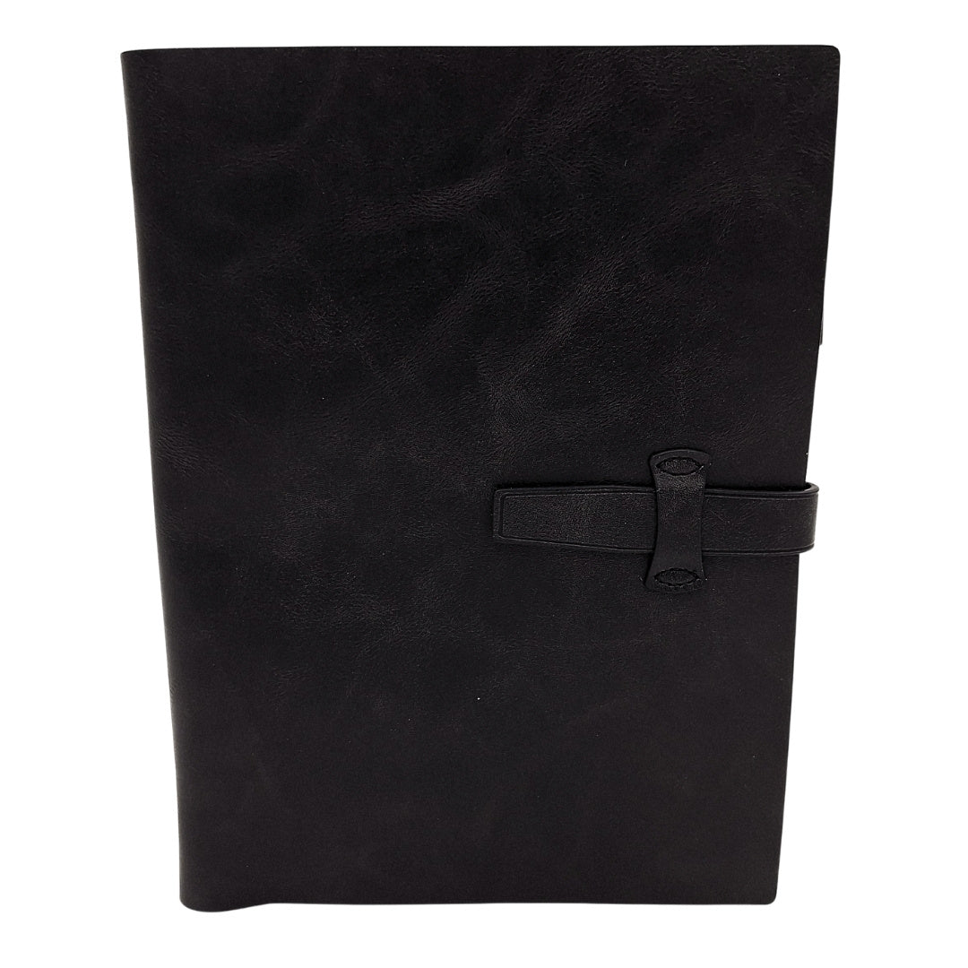 Elegant A5-lædernotesbog, vintage retro med lukning – dagbog/journal – EE4