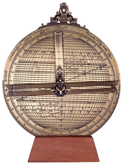 Stort Rojas-astrolabium i messing – diameter 20 cm – reproduktion – H34