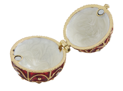 Eksklusivt metalskrin med krystaller - Fabergéæg - B0748-17 RD