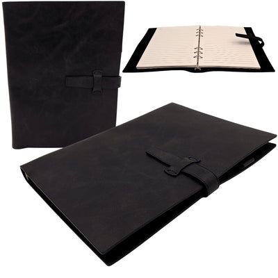 Elegant A5-lædernotesbog, vintage retro med lukning – dagbog/journal – EE4