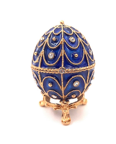 Eksklusivt metalskrin med krystaller - Fabergéæg - B0748-17 BL