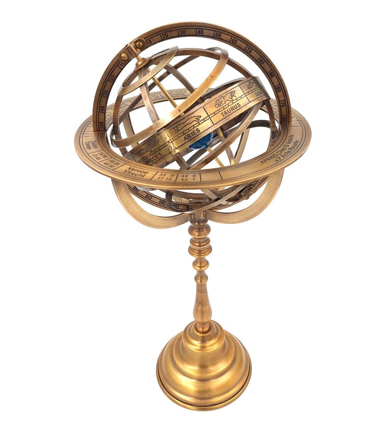 Sfærisk astrolabium i messing, 39 cm, med mulighed for personlig gravering
