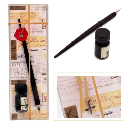 Kalligrafisæt - pen med pennefjeder + blæk – 708
