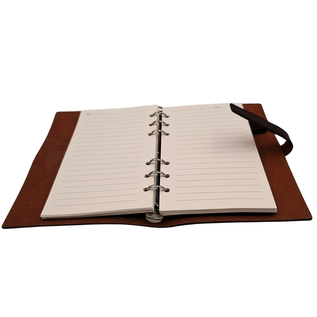 Elegant A6-lædernotesbog, retro vintage med lukning – dagbog – EE3