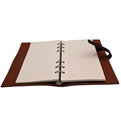 Elegant A6-lædernotesbog, retro vintage med lukning – dagbog – EE3