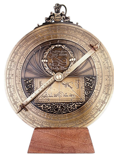Stort europæisk astrolabium - diameter 20 cm - premiumgave til astronom eller sejler - H35