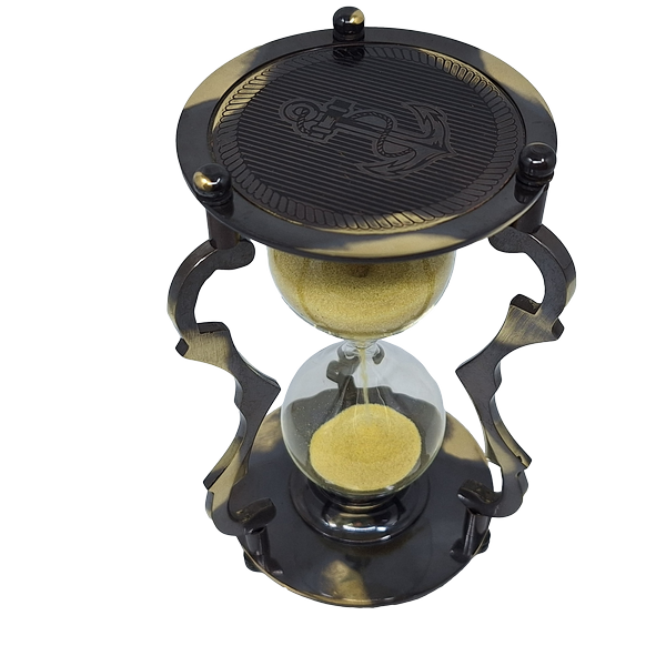 Elegant dekorativt timeglas i messing 5 min - NC2677