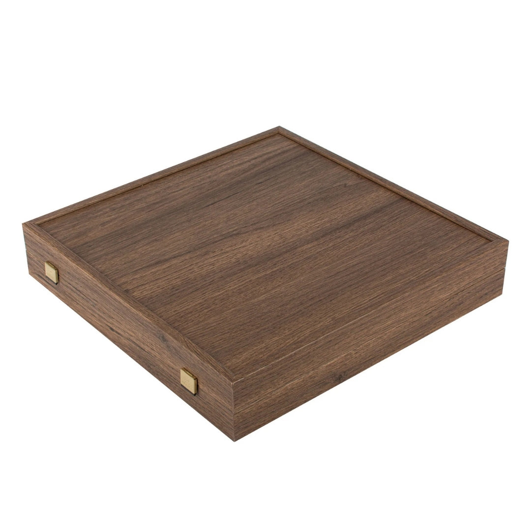 Eksklusive metalskakbrikker – Messingskakbræt 44 x 44cm – Middelalder – S12CBLU