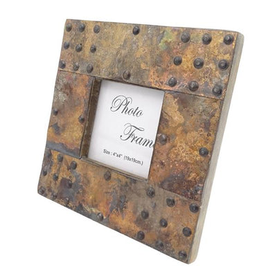 Træramme til fotos beklædt med metalplade - A-1106 - fotostørrelse 10x10cm