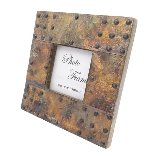 Træramme til fotos beklædt med metalplade - A-1106 - fotostørrelse 10x10cm