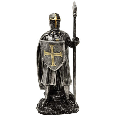 Figur af ridder med lanse 20 cm, polyresin - MC-23080
