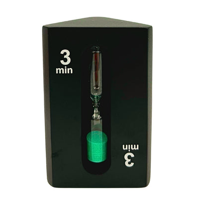 Timeglas 1-3-5 minutter tresidet sort - ideelt til brætspil - STW6