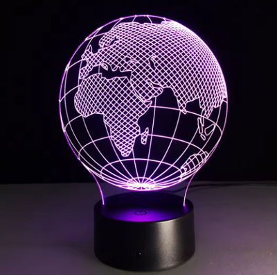 LED-lampe - Globus - 7 forskellige farver - USB - P108