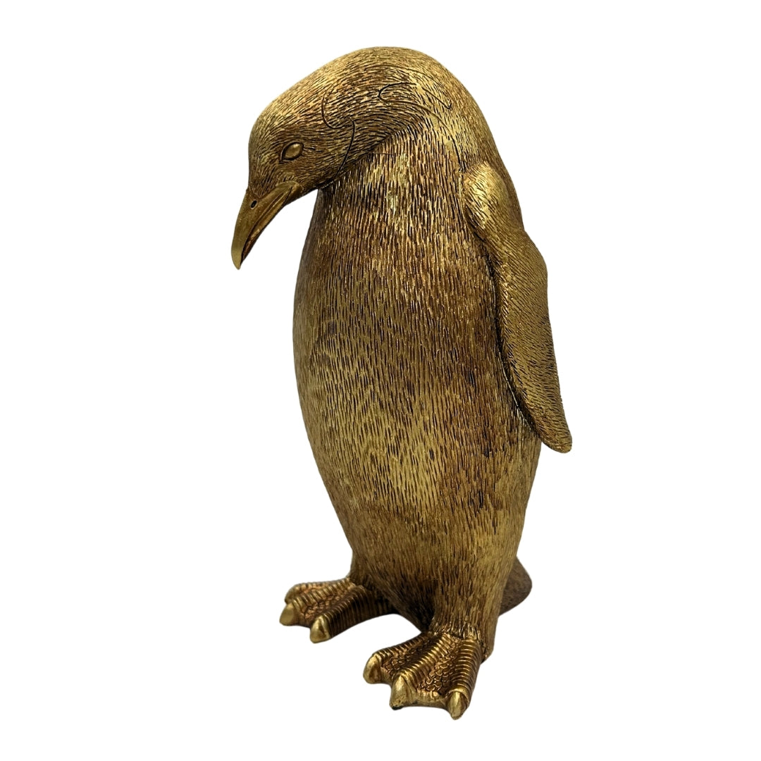 Dekorativ figur, gylden pingvin, højde 20,5 cm – 3989FJZ
