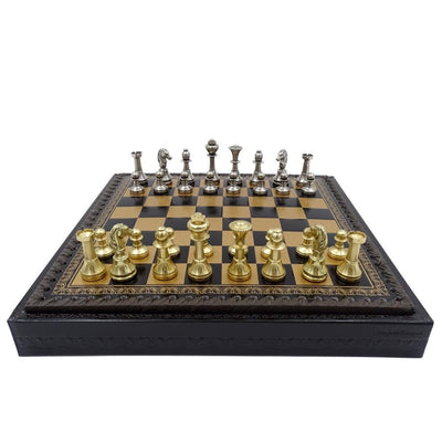 Eksklusivt skakspil i messing Italfama 28x28 cm – N001