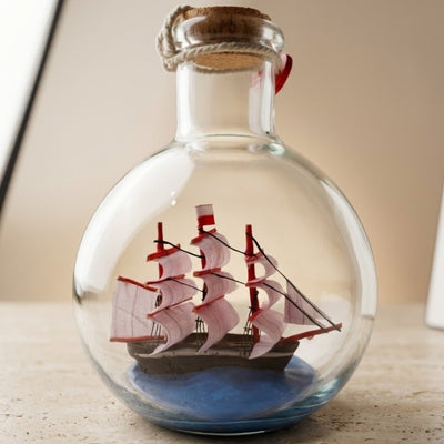 Skib i flaske Rafandynka – maritim dekoration – MA2012