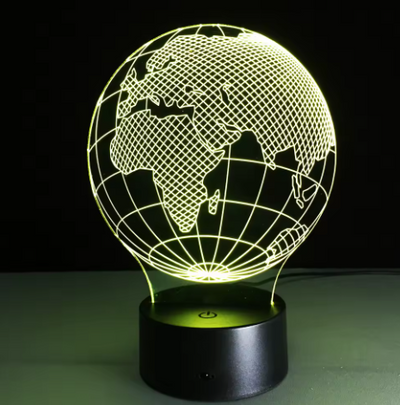 LED-lampe - Globus - 7 forskellige farver - USB - P108