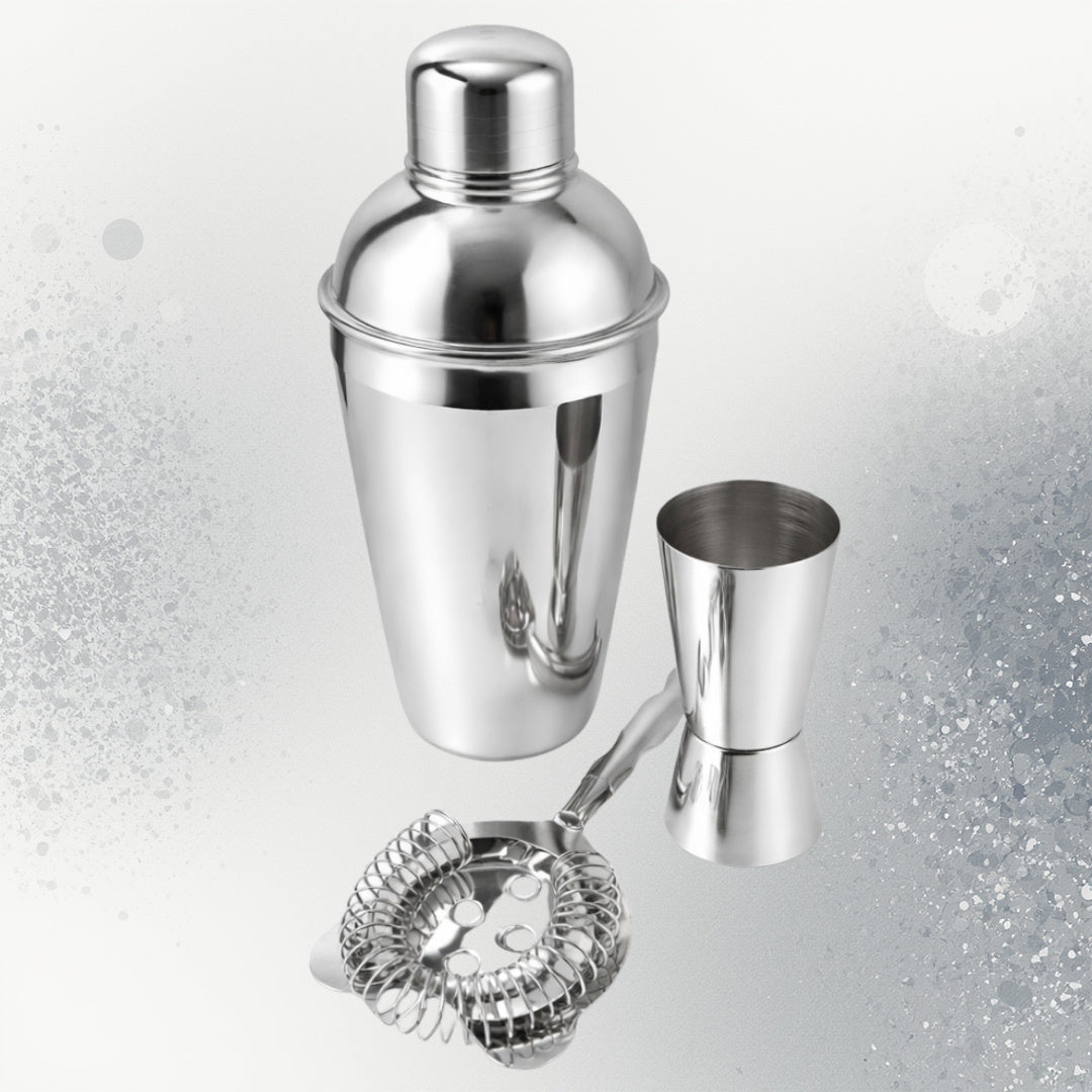 Barmansæt – 3 dele Shaker Jigger Strainer - BS48171
