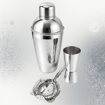 Barmansæt – 3 dele Shaker Jigger Strainer - BS48171