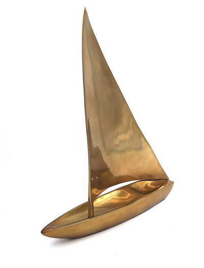 Stor sejlbådsmodel - aluminium - 39 x 30cm - N-3045