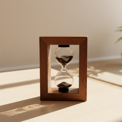 Timeglas 3 minutter i træramme - elegant dekoration – M123