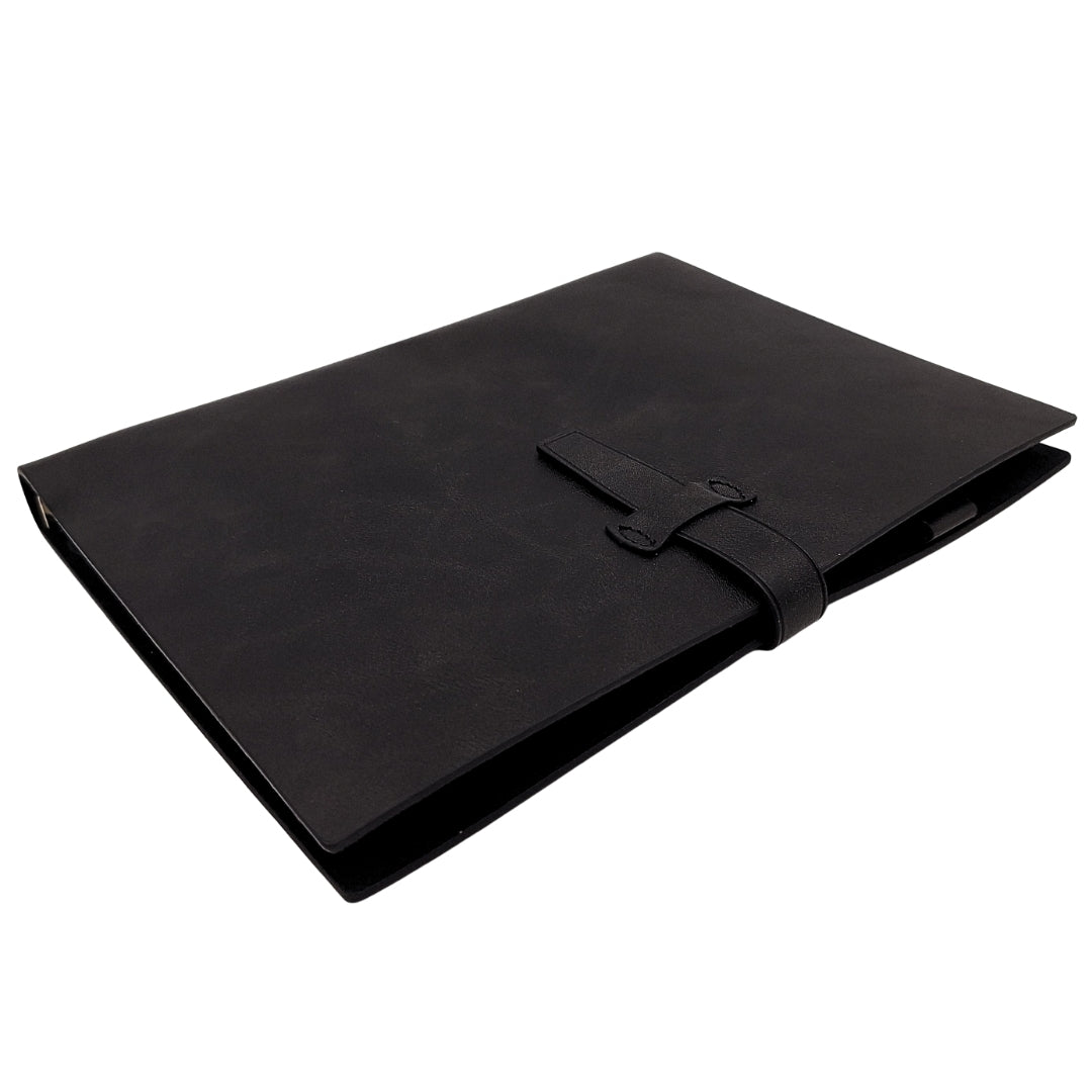 Elegant A5-lædernotesbog, vintage retro med lukning – dagbog/journal – EE4
