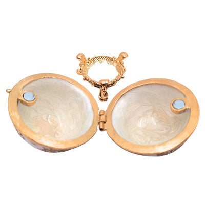 Eksklusiv metallsmykkeskrin, Fabergé-æg med krystaller - B0794-00