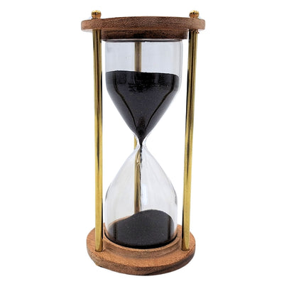 Timeglas i messing og træ – 5 minutter – Elegant retrodekoration – NC3012V