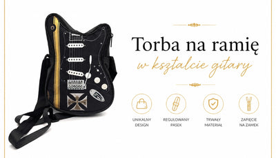 Skuldertaske formet som en guitar med malteserkors – Gave til guitarist - RBG-005