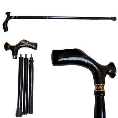 Elegant sammenklappelig stok med metalhåndtag