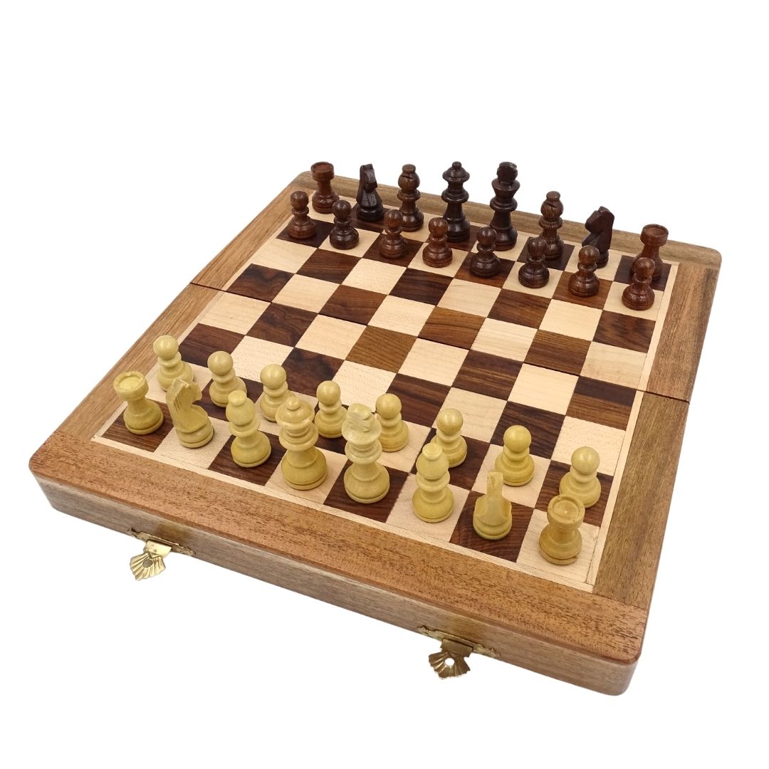 Magnetisk træskakspil 30x30cm foldbart - G614