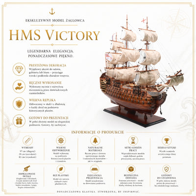 Eksklusiv model af sejlskibet HMS Victory VIC80R