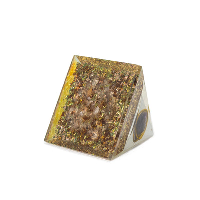 Orgonit Pyramide Mellem med Ametyst og Kobber 7x6 cm