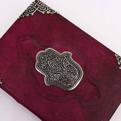 Hefty Red Tan Bog med Hamsa Dekoration