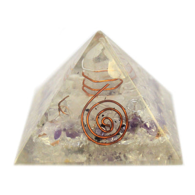 Magisk Orgonit Pyramide 55mm med Ædelsten og Kobber