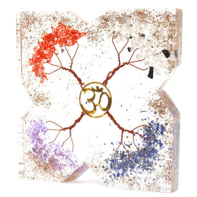 Orgonit Skrivebord Strømpakke - 4 Træ Kobber Tiltrækker - Stor