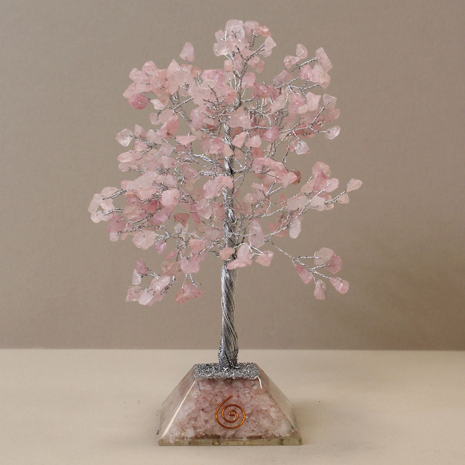 Krystaltræ med Orgonit Base - Pink Kvarts