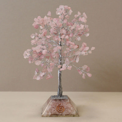 Krystaltræ med Orgonit Base - Pink Kvarts