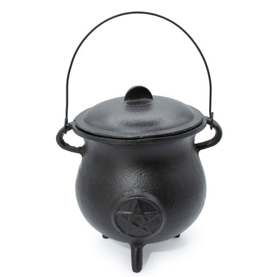 Kraftig støbejernsgryde med pentagram 23x18 cm, 4500 g