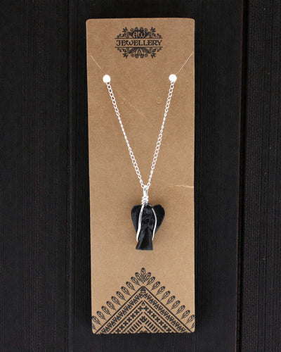 Guardian Noctis – Vedhæng skytsengel af sort agat