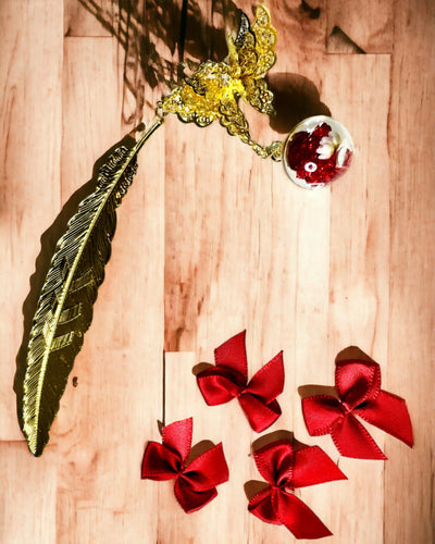 Kreativ Metal Bogmærke Retro Bogmærke Vintage - Fjer og Sommerfugl i Barokstil