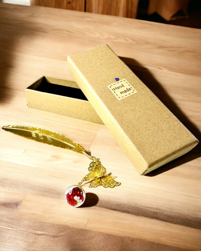 Kreativ Metal Bogmærke Retro Bogmærke Vintage - Fjer og Sommerfugl i Barokstil