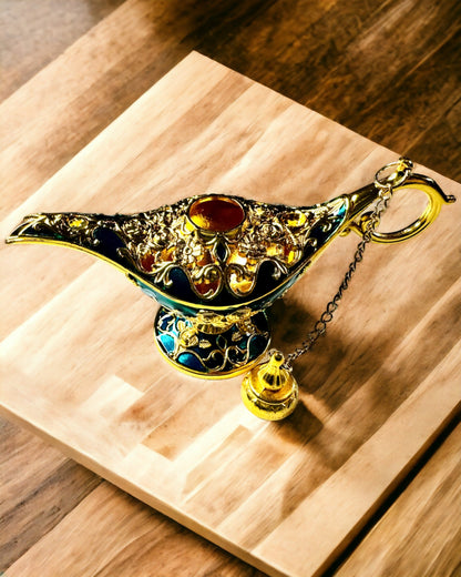 Lille Håndlavet Aladdin Lampe - Metal Kunsthåndværk til Hjemmedekoration, gravering