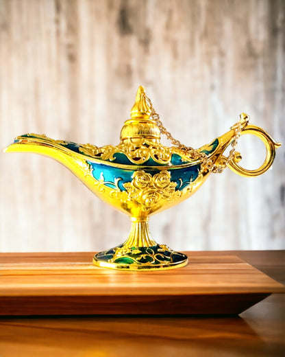 Lille Håndlavet Aladdin Lampe - Metal Kunsthåndværk til Hjemmedekoration, gravering